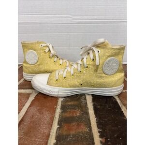 Converse All Star Yellow High Top CTAS Women's Size 7 Saturn Gold/Egret (T36)